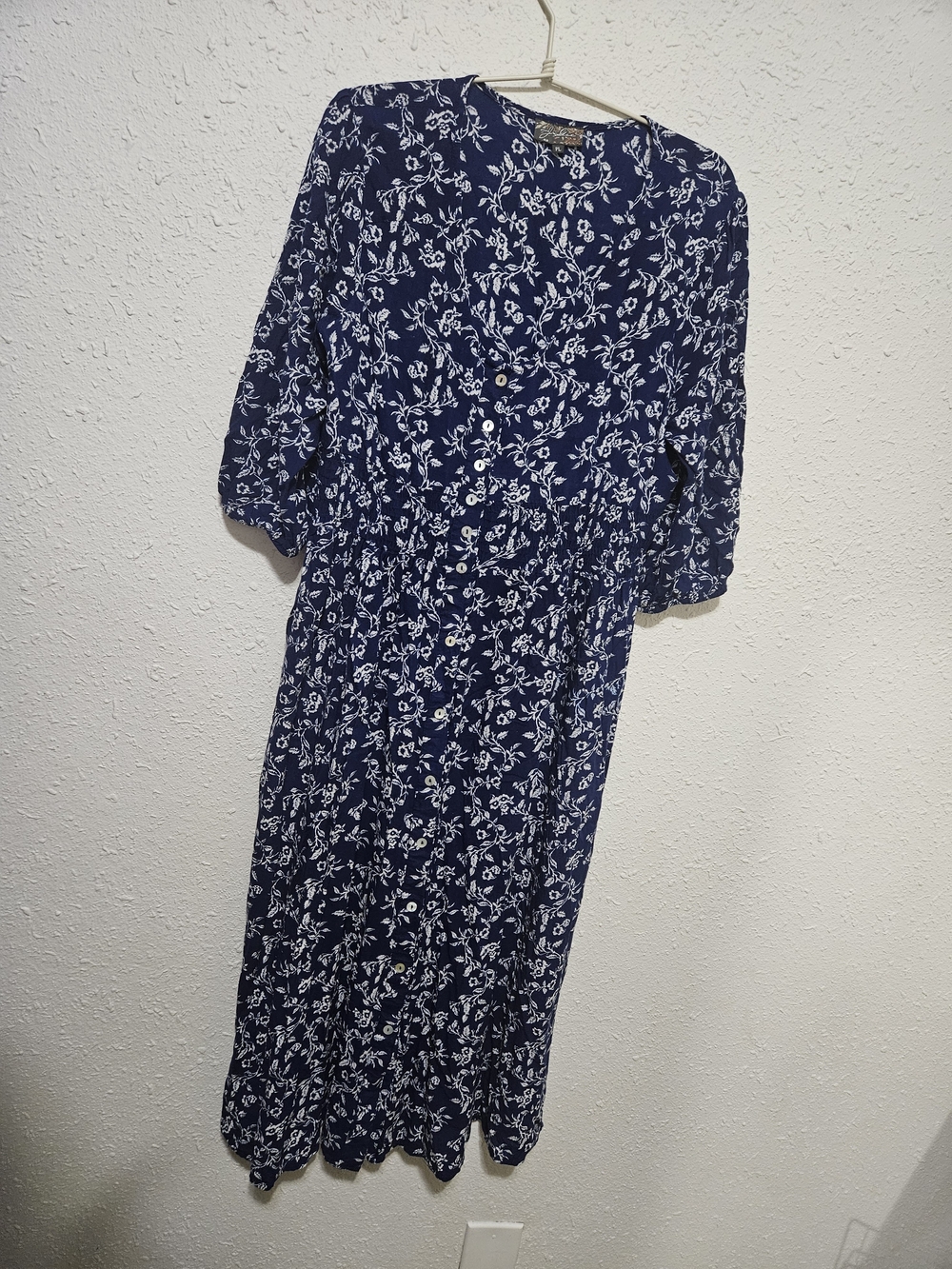 J. Jill Navy and White Floral Maxi Dress